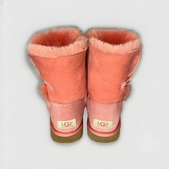 Womens UGG Boots Pink Coral Kimono Bailey Button Flower Rare Limited-Edition Sz6 - Picture 5 of 16